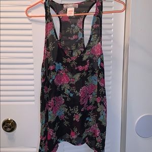 Floral razor back tank